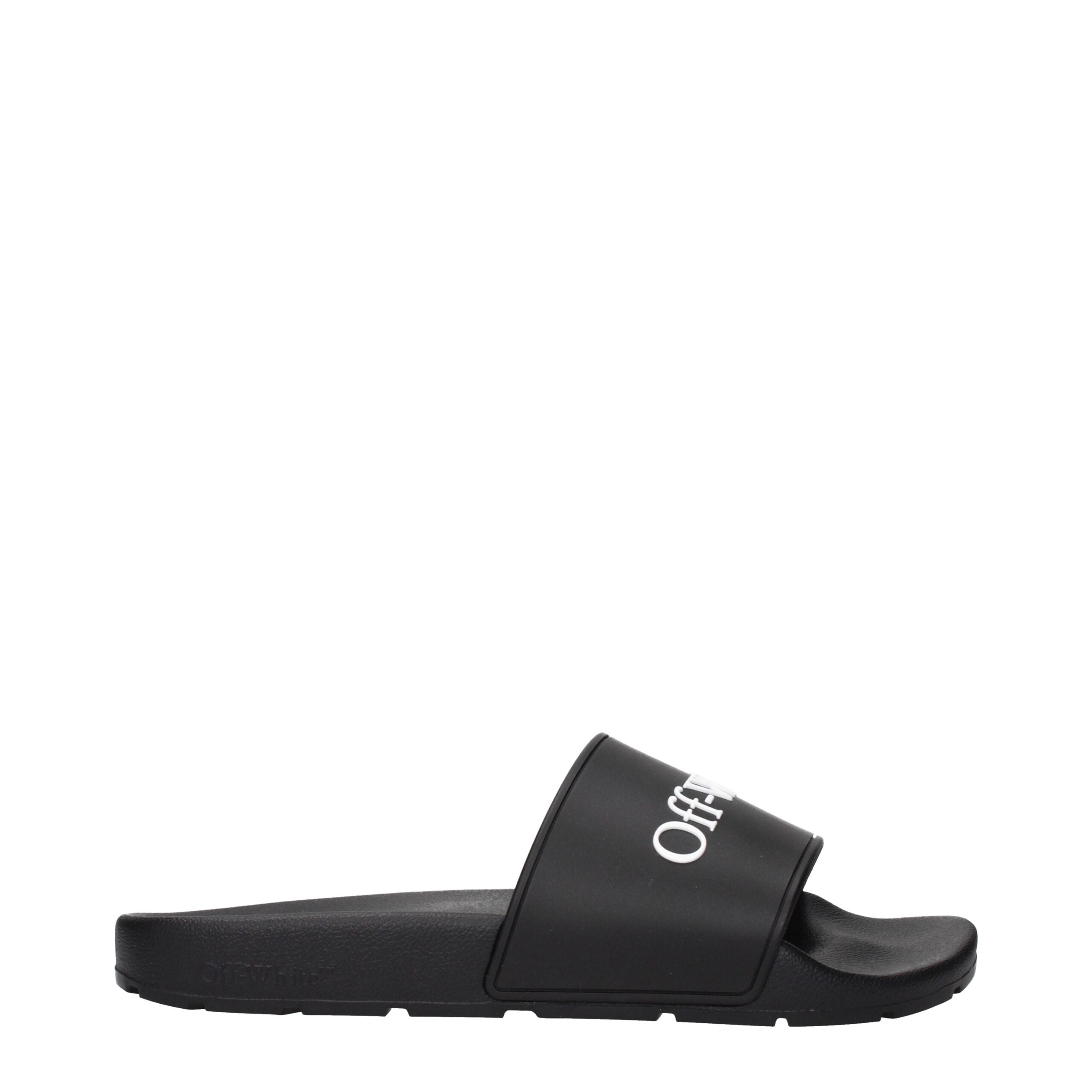 Off-White Schwarze Baumwoll-Slipper