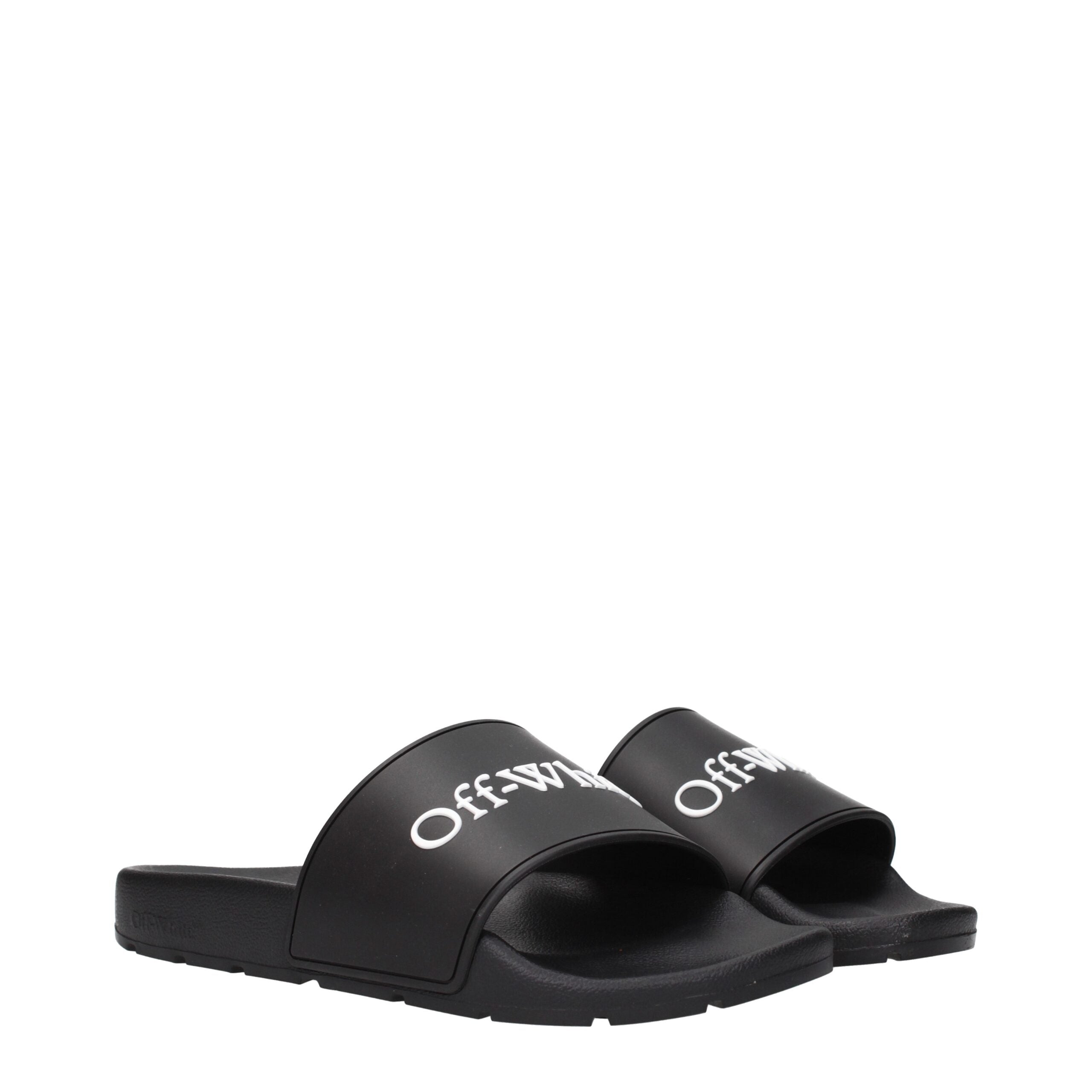 Off-White Schwarze Baumwoll-Slipper