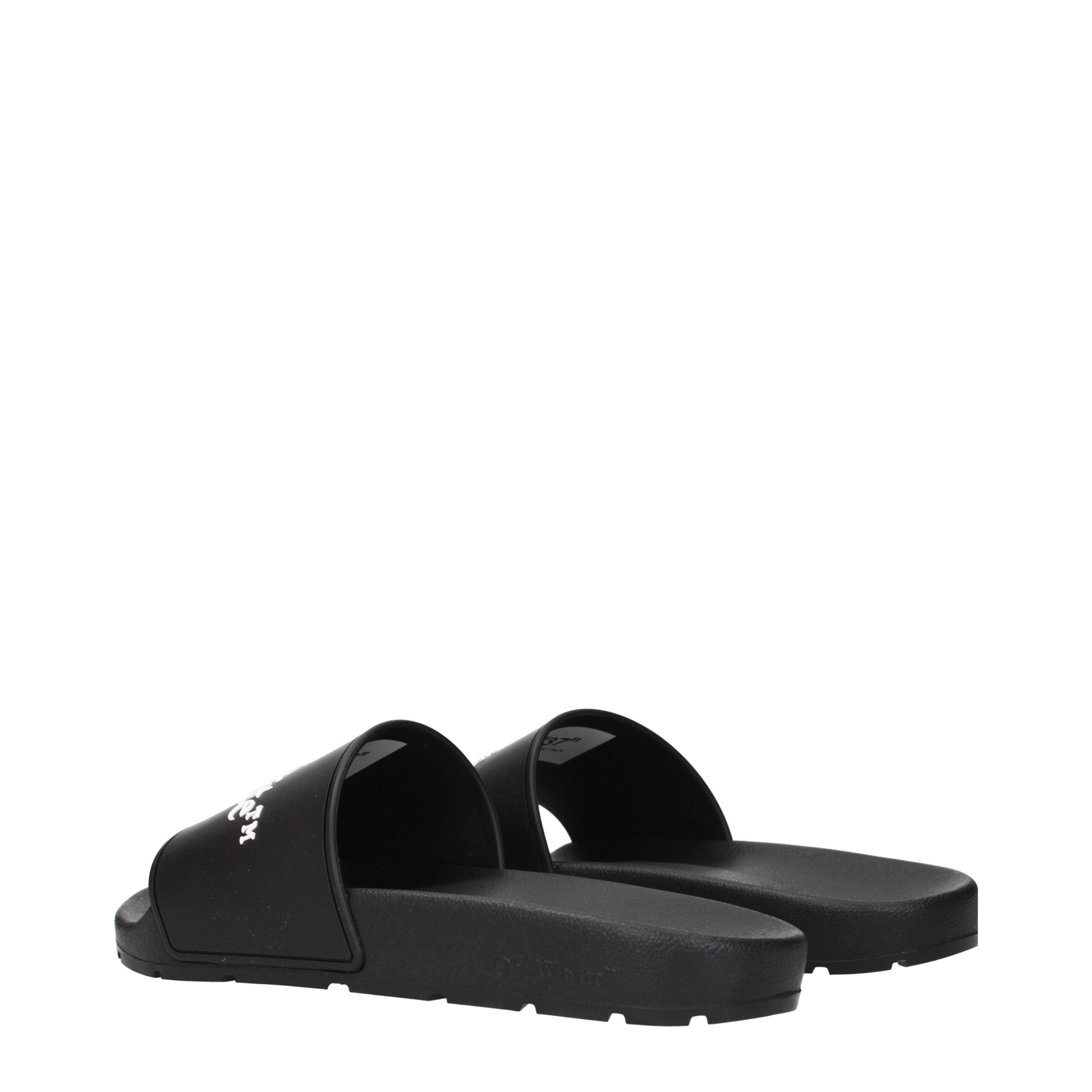 Off-White Schwarze Baumwoll-Slipper