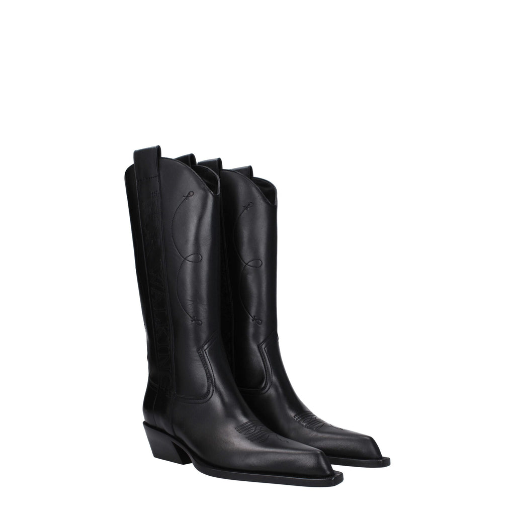 Off-White Schwarze Lederstiefel