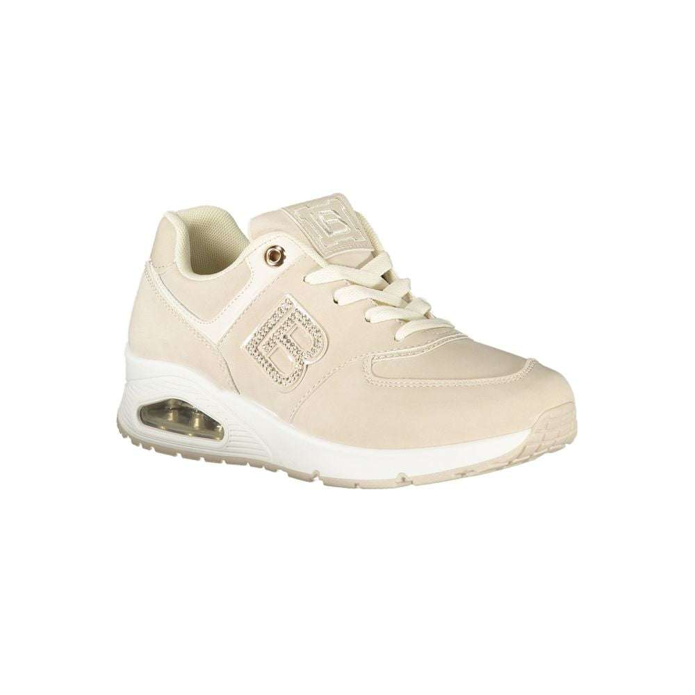Laura Biagiotti Damen Sneaker aus Beige Polyurethan