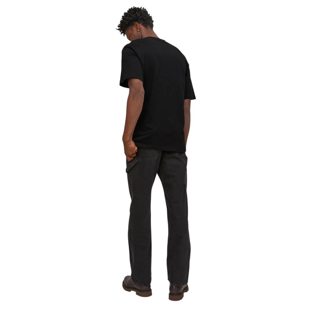 Jack Jones Schwarzes Baumwoll-T-Shirt