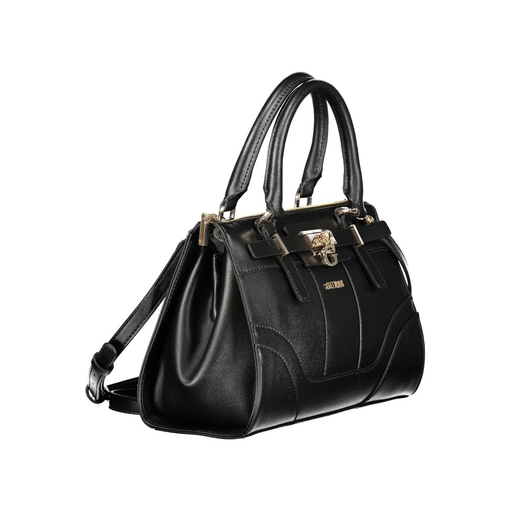Guess Jeans Schwarze Damen-Handtasche aus Polyurethan