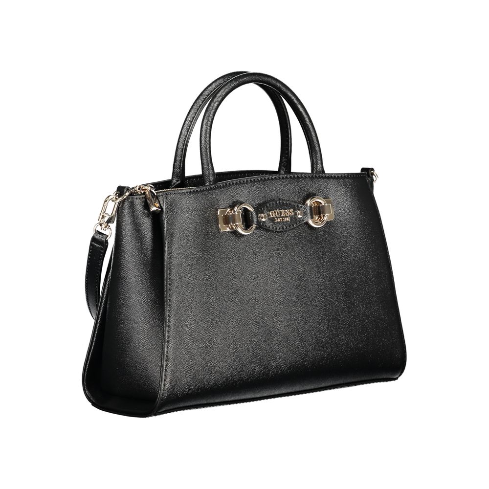 Guess Jeans Schwarze Damen-Handtasche aus Polyurethan
