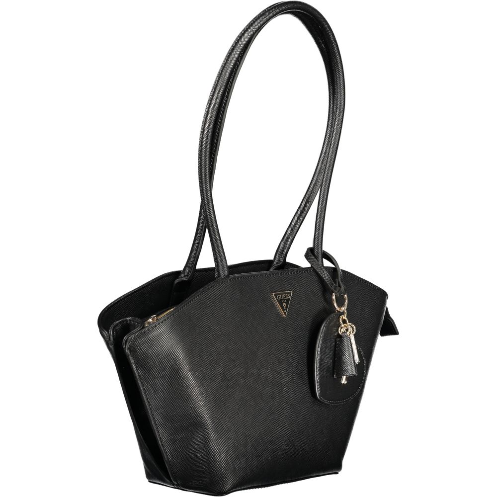 Guess Jeans Schwarze Damen-Handtasche aus Polyurethan