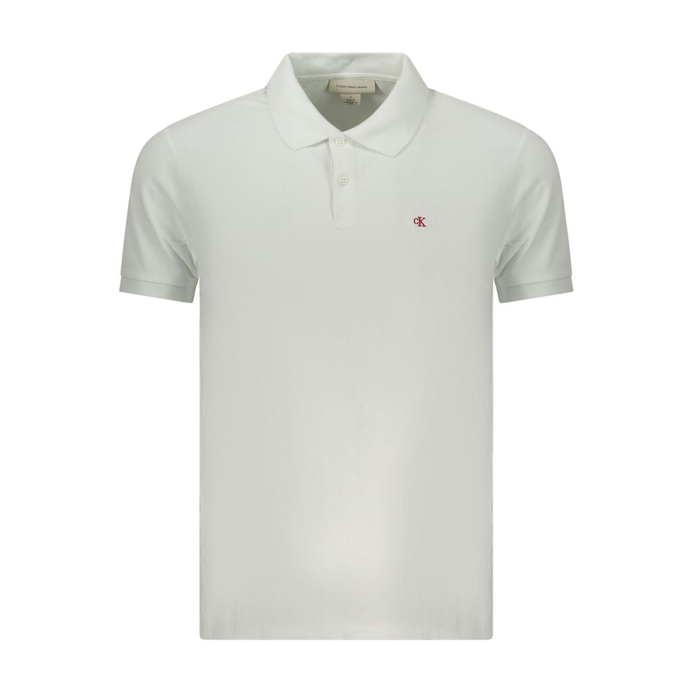 Calvin Klein Bianco Baumwoll-Herrenpoloshirt