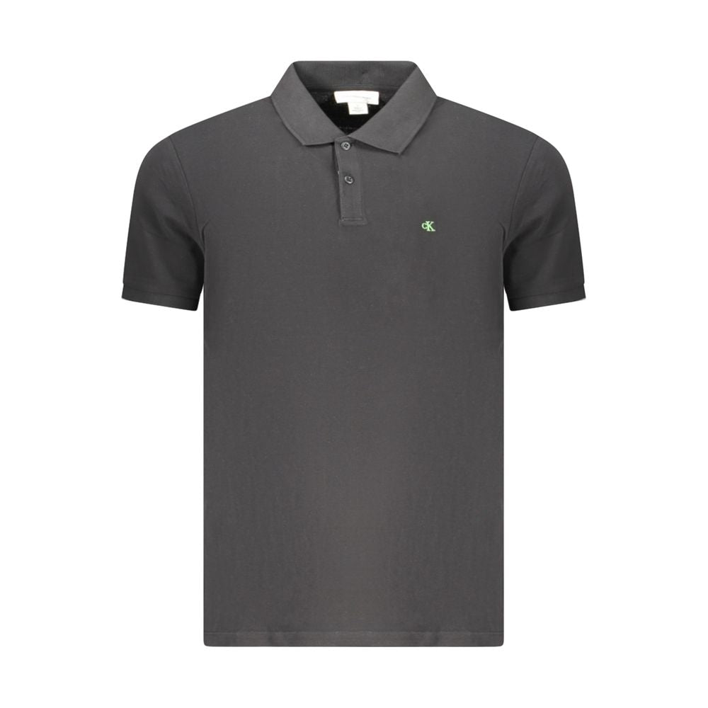 Calvin Klein Schwarzes Baumwoll-Poloshirt für Herren