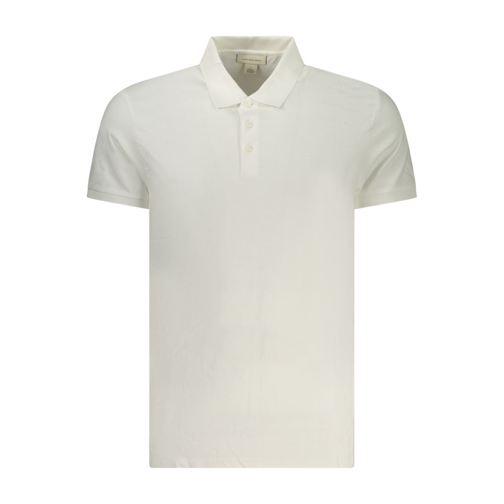 Calvin Klein Bianco Baumwoll-Herrenpoloshirt