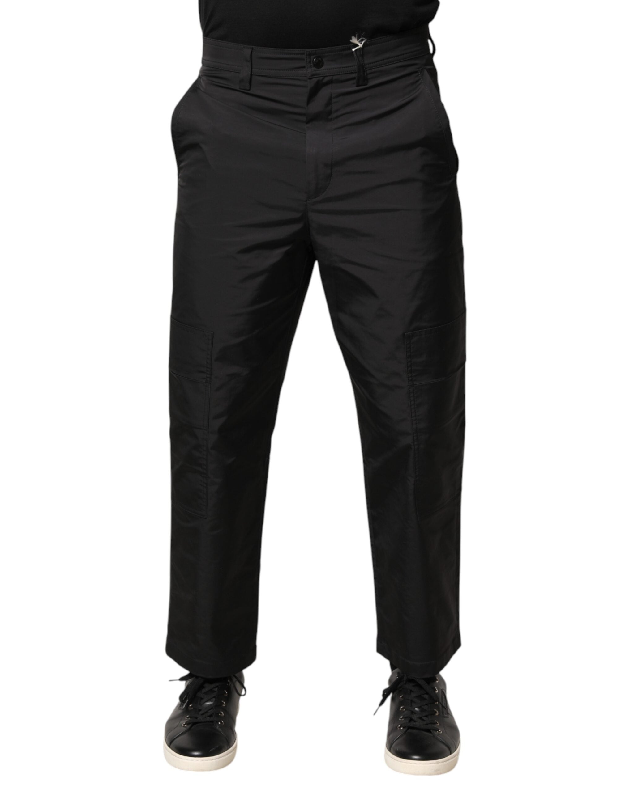 Valentino Schwarze Herren-Anzughose mit mittlerer Taille und schmal zulaufendem Bein