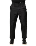 Valentino Schwarze Herren-Anzughose mit mittlerer Taille und schmal zulaufendem Bein