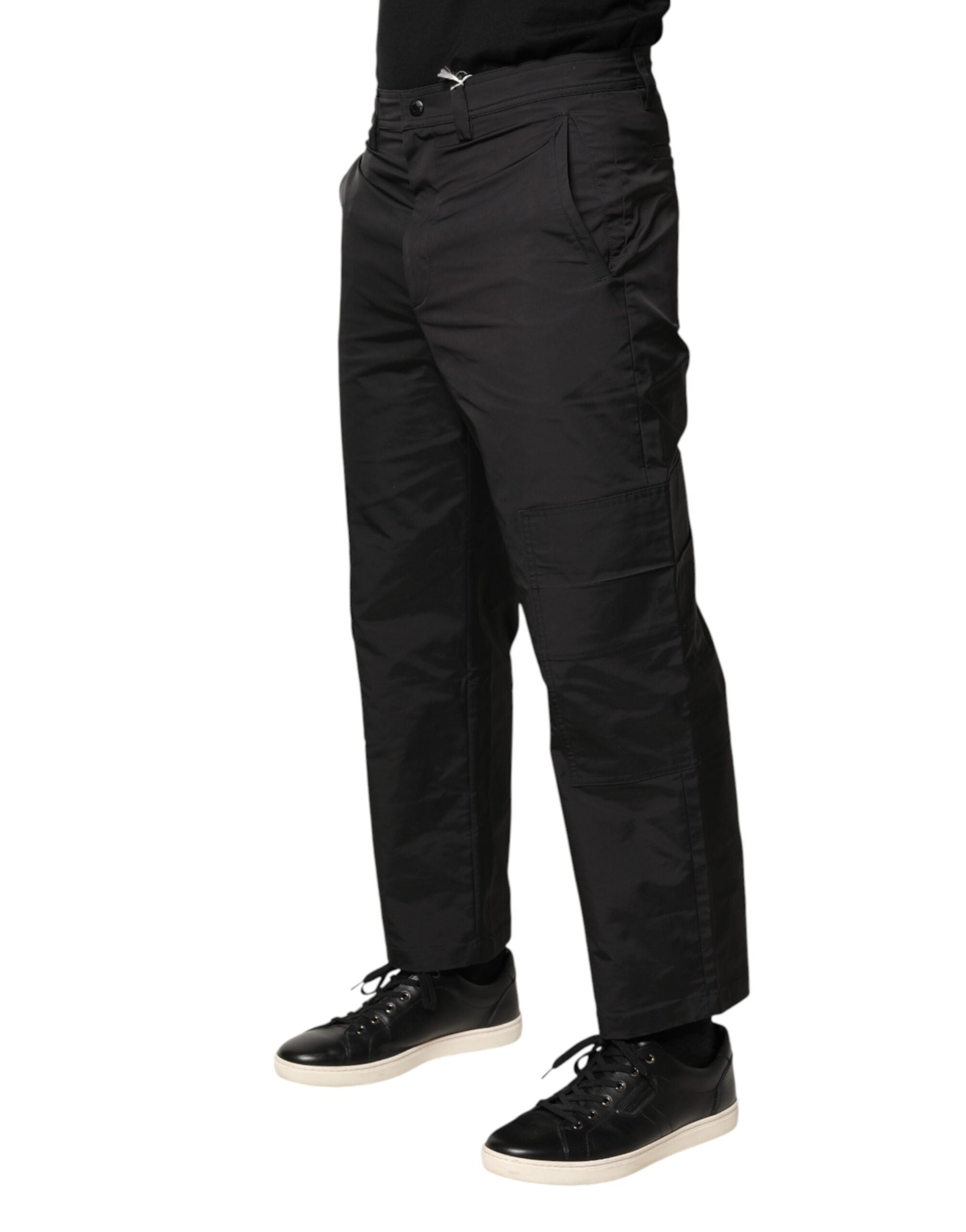 Valentino Schwarze Herren-Anzughose mit mittlerer Taille und schmal zulaufendem Bein
