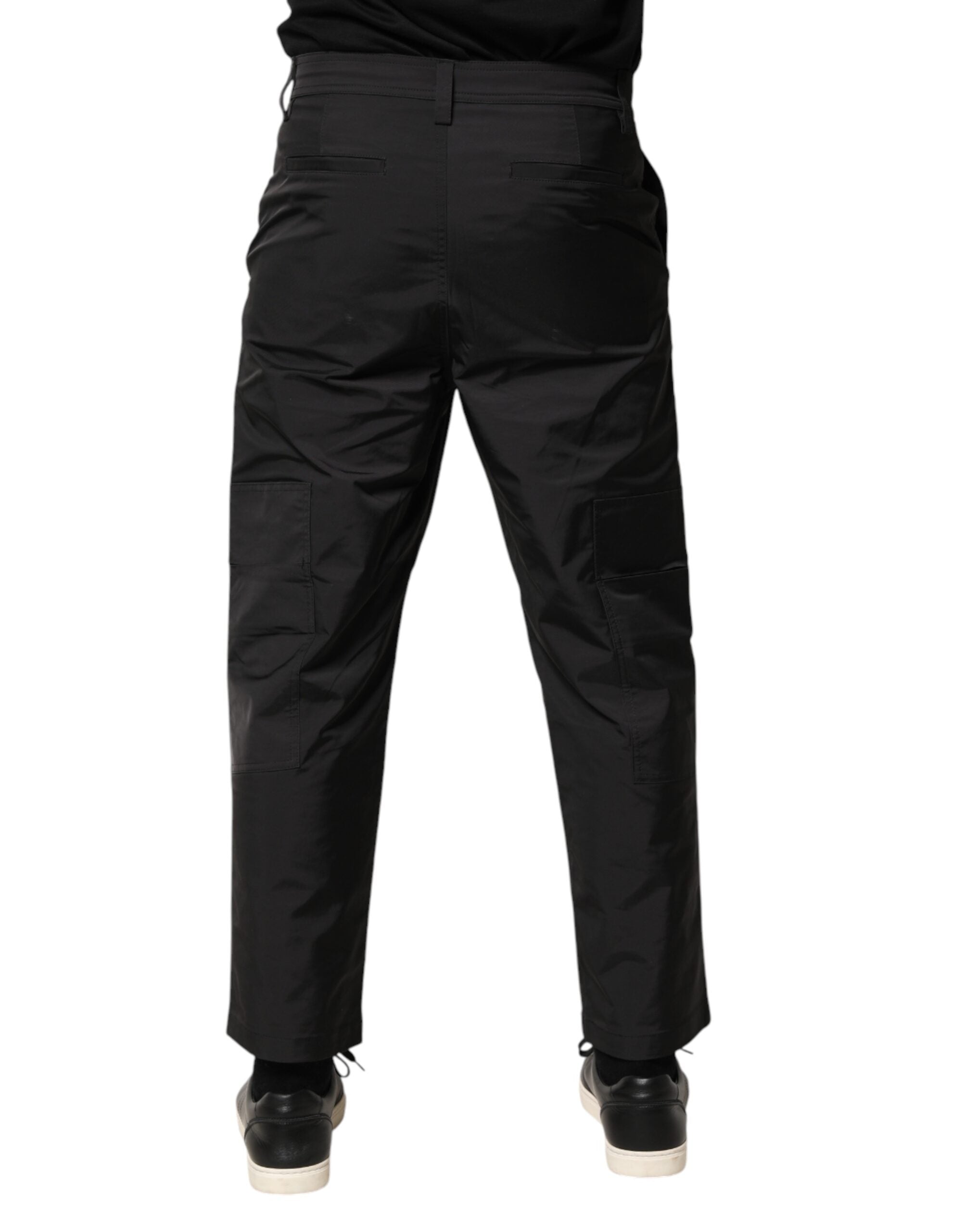 Valentino Schwarze Herren-Anzughose mit mittlerer Taille und schmal zulaufendem Bein