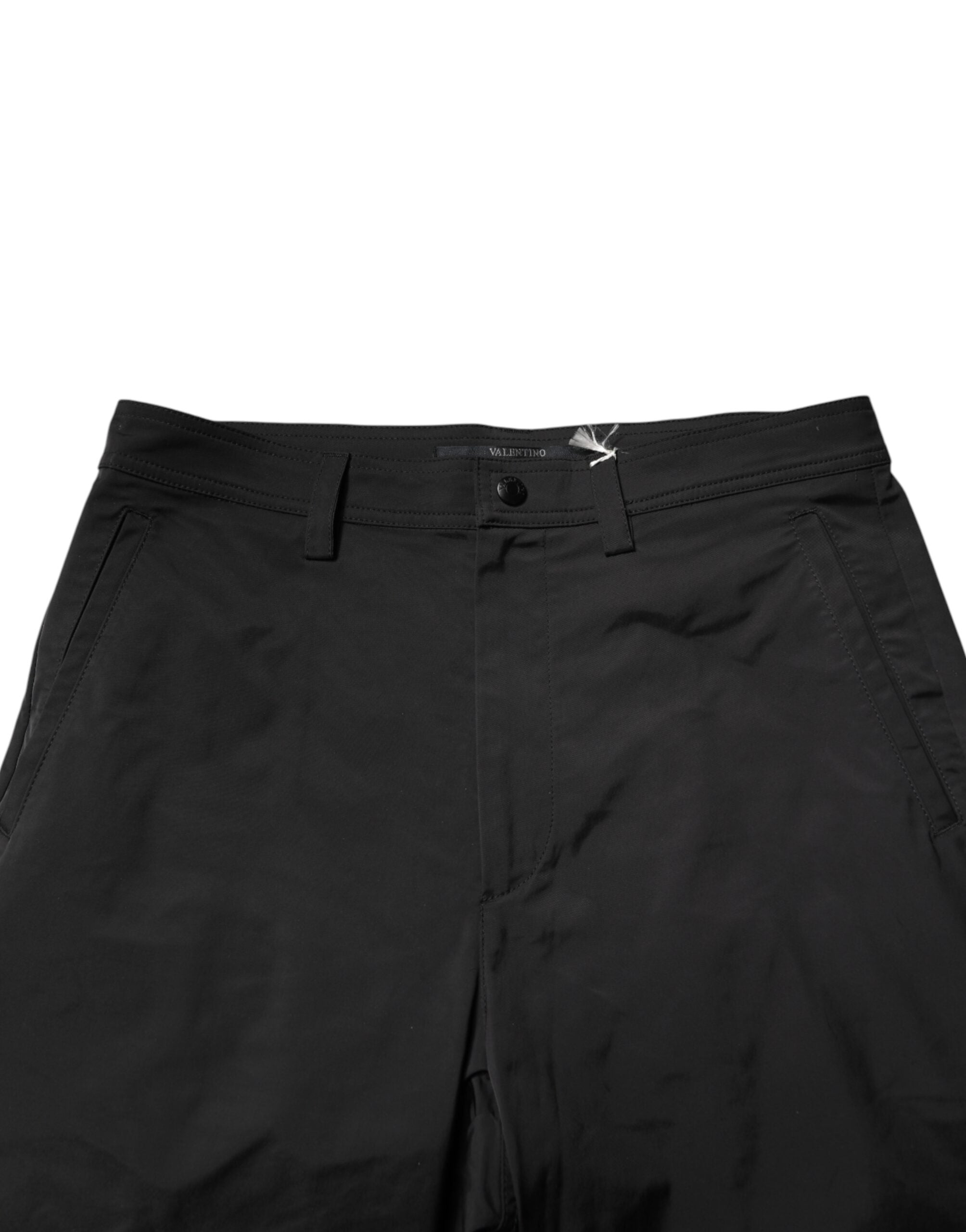 Valentino Schwarze Herren-Anzughose mit mittlerer Taille und schmal zulaufendem Bein