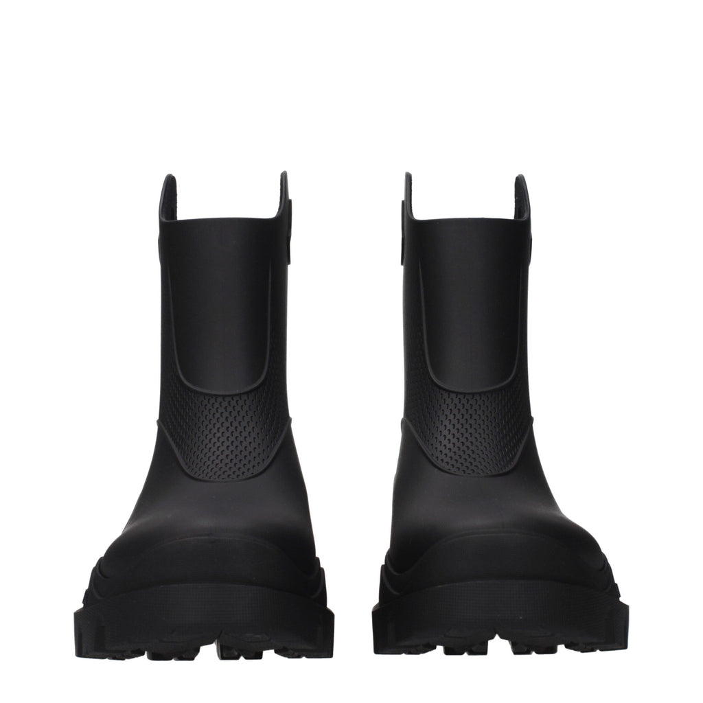 Moncler Schwarze Ankle Boots aus Baumwolle