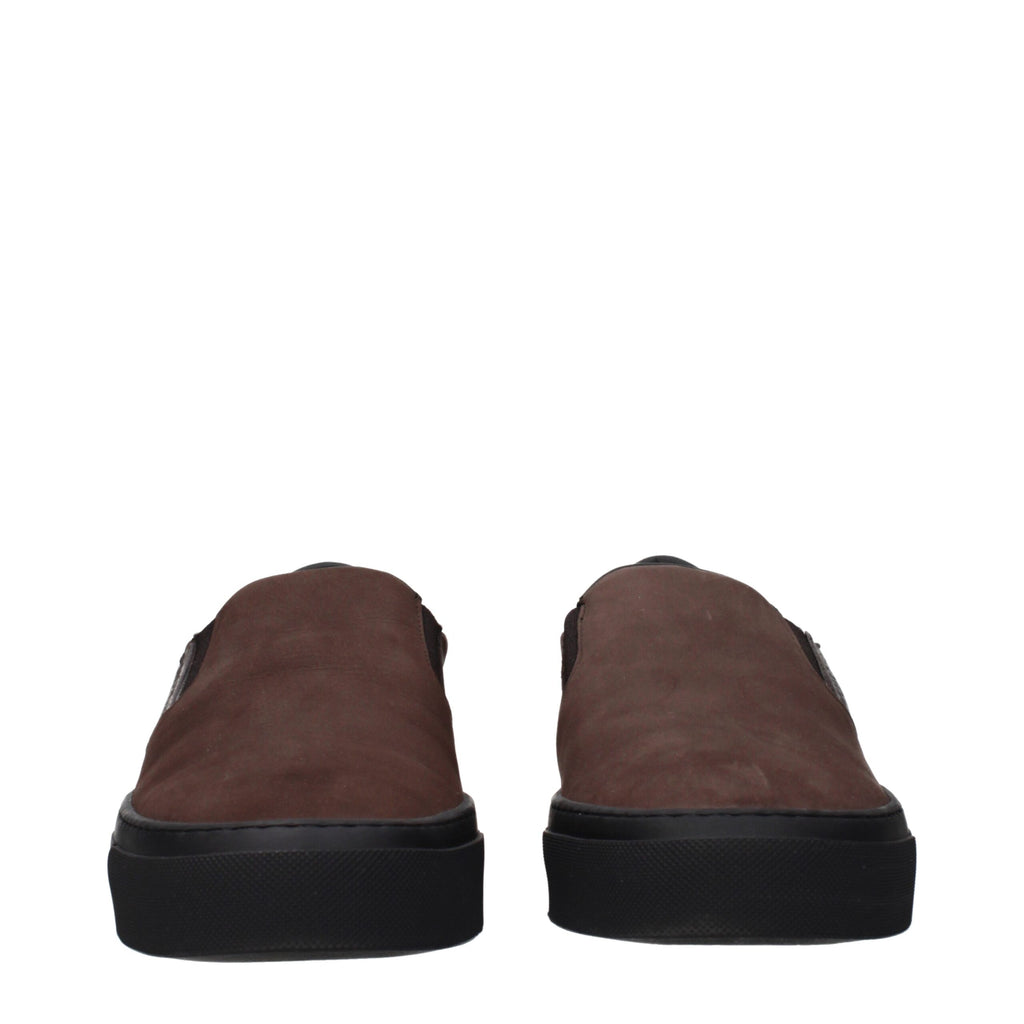 Moncler Braune Loafer aus Leder zum Hineinschlüpfen