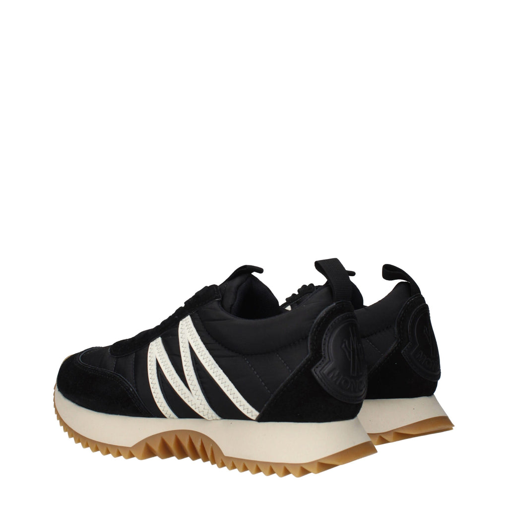 Moncler Schwarze Stoff-Sneaker mit niedrigem Schaft