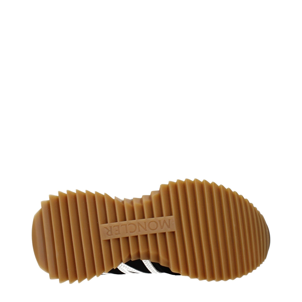 Moncler Schwarze Stoff-Sneaker mit niedrigem Schaft