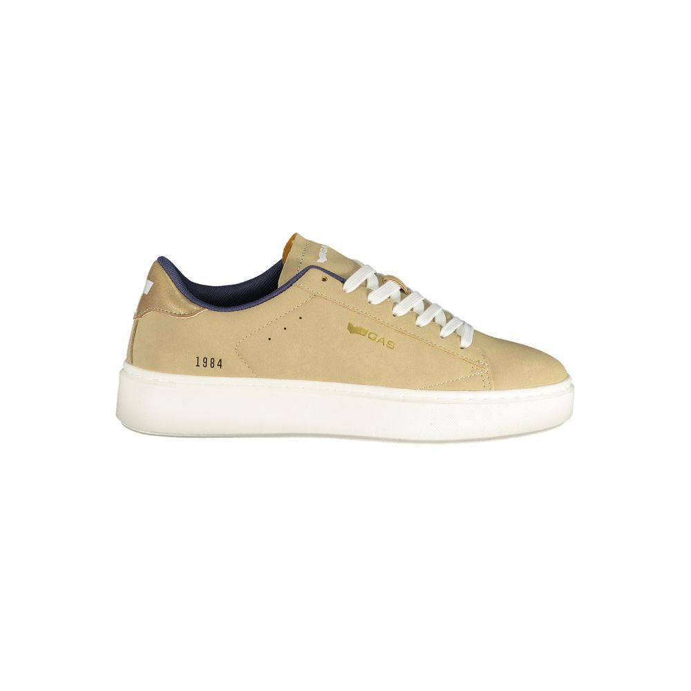 Gas Damen Sneaker aus Beige Polyurethan