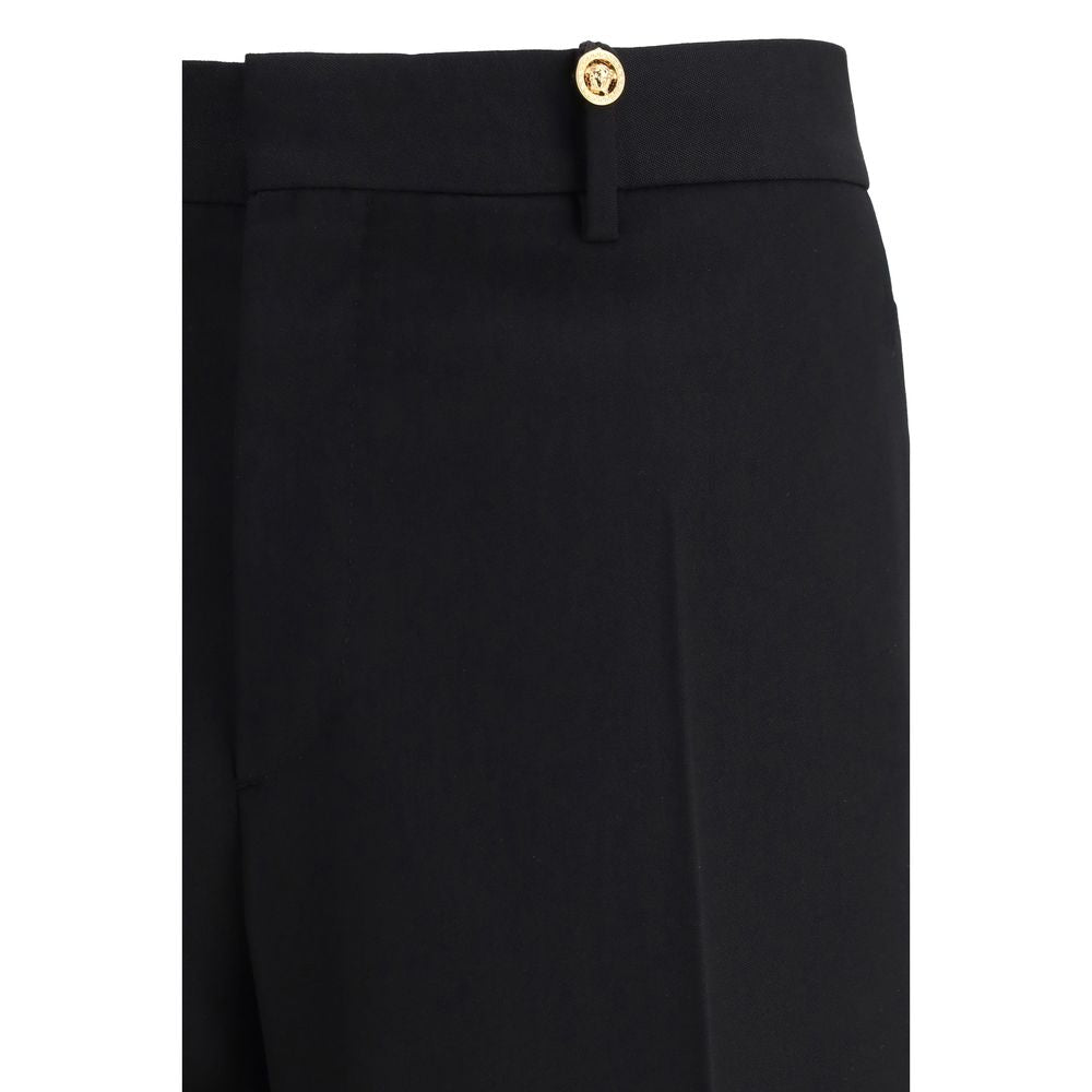 Versace Schwarze Wollhose aus Fleece